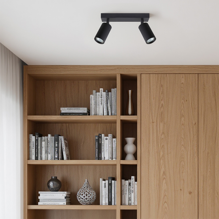 Brilagi - LED RGBW dæmpbart spot SELE MODERN 2x GU10/4,8W/230V 3000K sort + fjernbetjening