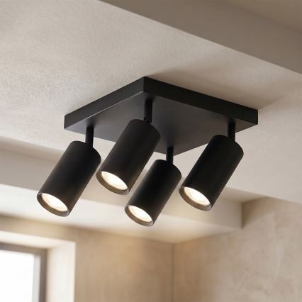 Brilagi - LED RGBW dæmpbar spotlampe SELE SQUARE 4xGU10/6,5W/230V 2700-6500K sort