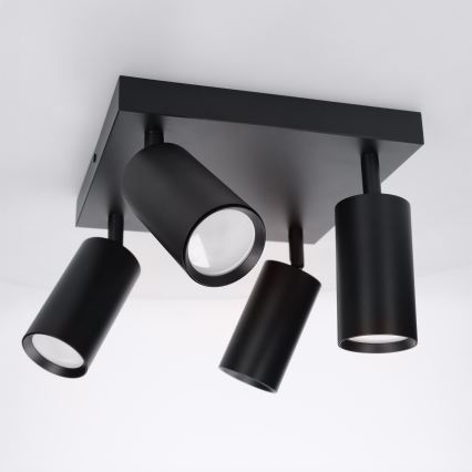 Brilagi - LED RGBW dæmpbar spotlampe SELE SQUARE 4xGU10/6,5W/230V 2700-6500K sort
