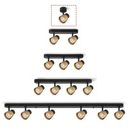 Brilagi - LED RGBW dæmpbar spotarmatur NUGGET 1xGU10/6W/230V sort/guld