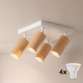 Brilagi - LED RGBW dæmpbar spotarmatur SELE SQUARE 4xGU10/6,5W/230V 2700-6500K hvid/egedekor