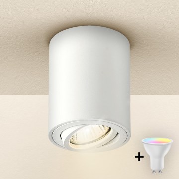Brilagi - LED RGBW dæmpbar spotlampe MIA 1xGU10/4,8W/230V 3000K 100x80 mm hvid + fjernbetjening