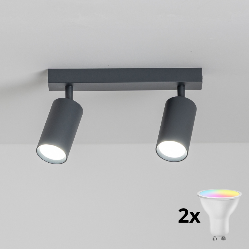 Brilagi - LED RGBW dæmpbar spotlampe SELE 2xGU10/6,5W/230V 2700-6500K antracit
