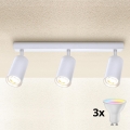 Brilagi - LED RGBW Dæmpbar spotlampe SELE 3xGU10/4,8W/230V 3000K hvid + fjernbetjening
