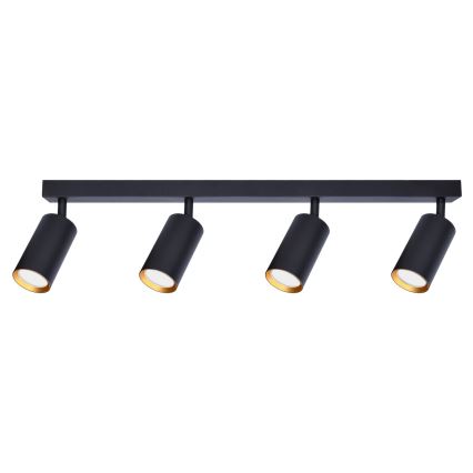 Brilagi - LED RGBW Dæmpbar spotlampe SELE 4xGU10/6W/230V 3000K sort/guld + fjernbetjening
