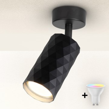 Brilagi - LED RGBW dæmpbar spotlampe SELE DIAMANT 1xGU10/6W/230V 3000K sort + fjernbetjening