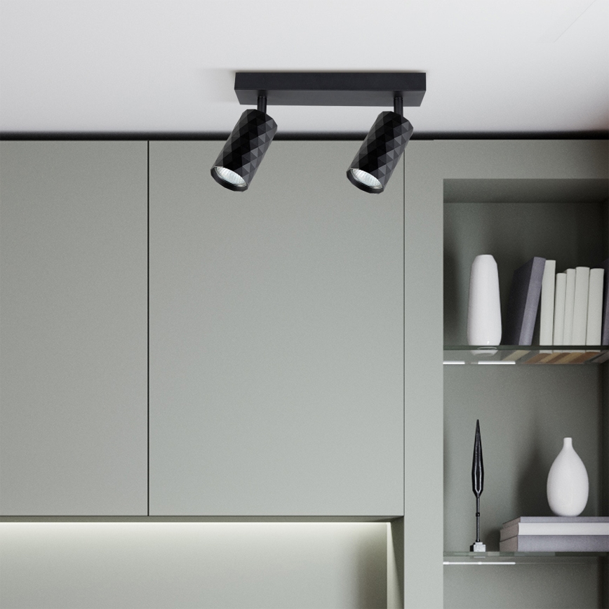 Brilagi - LED RGBW dæmpbar spot SELE DIAMANT 2xGU10/4,8W/230V 3000K sort + fjernbetjening