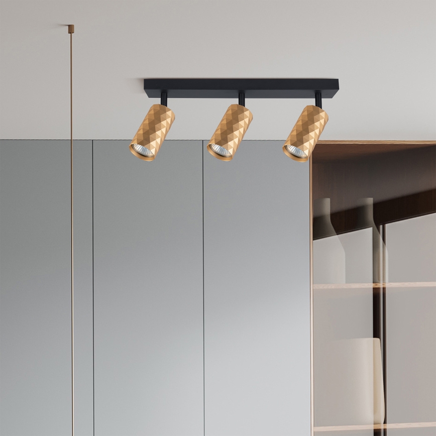 Brilagi - Dæmpbar LED RGBW-spot SELE DIAMANT 3xGU10/4,8W/230V 3000K guld + fjernbetjening