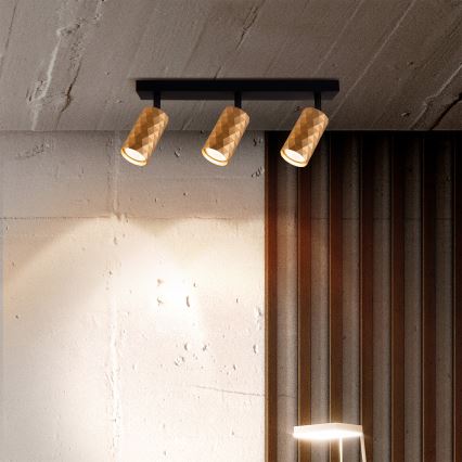 Brilagi - Dæmpbar LED RGBW-spot SELE DIAMANT 3xGU10/4,8W/230V 3000K guld + fjernbetjening