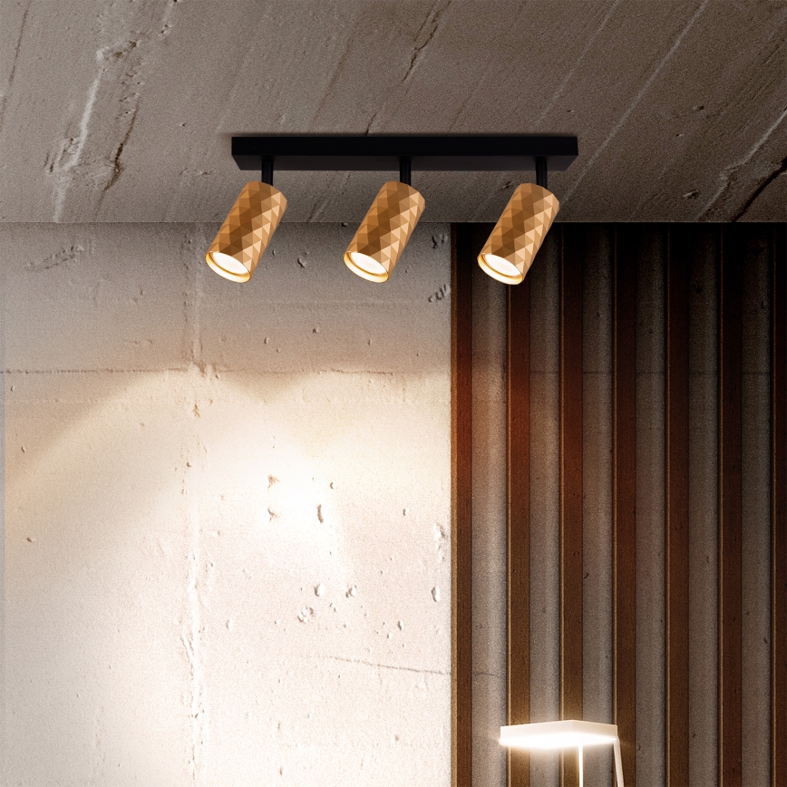 Brilagi - Dæmpbar LED RGBW-spot SELE DIAMANT 3xGU10/4,8W/230V 3000K guld + fjernbetjening