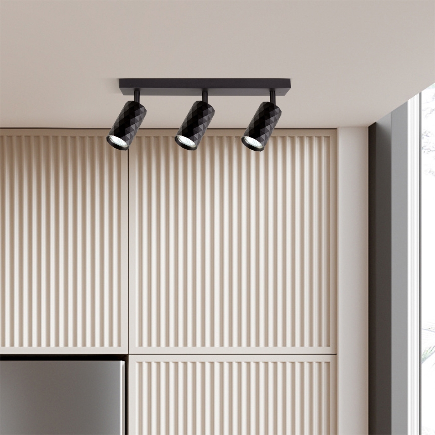 Brilagi - Dæmpbar LED RGBW-spotlampe SELE DIAMANT 3xGU10/6,5W/230V 2700-6500K Wi-Fi sort