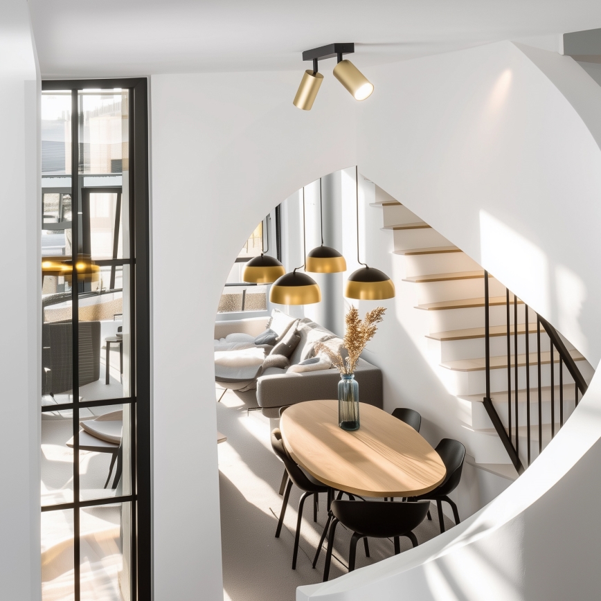 Brilagi - LED RGBW dæmpbar spotlampe SELE GOLDEN 2xGU10/4,8W/230V 3000K sort/guld + fjernbetjening