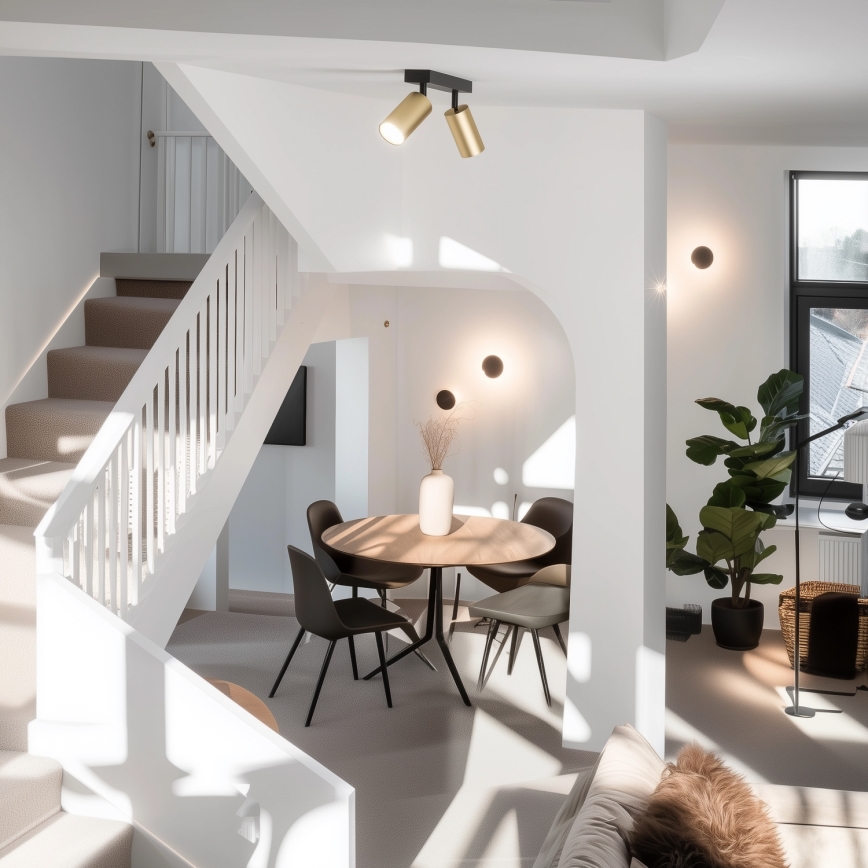 Brilagi - LED RGBW dæmpbar spotlampe SELE GOLDEN 2xGU10/4,8W/230V 3000K sort/guld + fjernbetjening