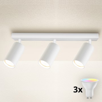 Brilagi - LED RGBW dæmpbar spotlampe SELE MODERN 3xGU10/6W/230V 3000K hvid + fjernbetjening