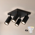 Brilagi - LED RGBW dæmpbar spotlampe SELE SQUARE 4xGU10/6,5W/230V 2700-6500K sort