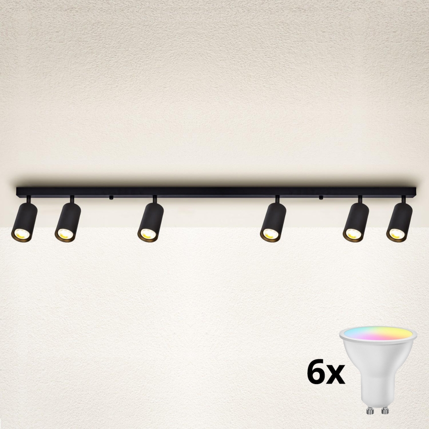 Brilagi - LED RGBW dæmpbar spotlight SELE 6xGU10/6,5W/230V 2700-6500K sort