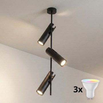 Brilagi - LED RGBW dæmpbar stangpendel BRANCH 3xGU10/6,5W/230V 2700-6500K sort