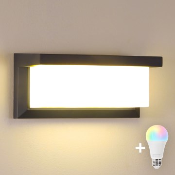 Brilagi - LED RGBW dæmpbar udendørs vægarmatur BRICKY 1xE27/9W/230V 2700-6500K antracit IP54