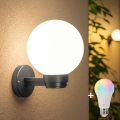 BRILAGI - LED RGBW dæmpbar udendørs væglampe HARBOR 1xE27/12W/230V 2700-6500K IP33 antracit/hvid