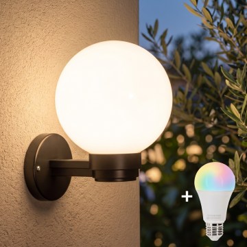 BRILAGI - LED RGBW dæmpbar udendørs væglampe HARBOR 1xE27/12W/230V 2700-6500K IP33 sort/hvid
