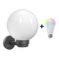 Brilagi - LED RGBW dæmpbar udendørs væglampe HARBOR 1xE27/9W/230V 2700-6500K IP33 antracit/hvid