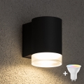 Brilagi - LED RGBW dæmpbar udendørs væglampe MATERA 1x GU10/4,8W/230V 3000K IP54 sort + fjernbetjening