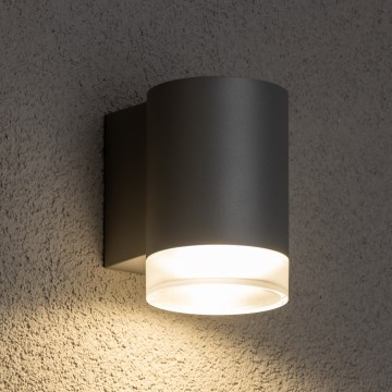 Brilagi - LED RGBW dæmpbar udendørs væglampe MATERA 1xGU10/6W/230V 3000K IP54 grå + fjernbetjening