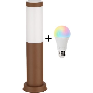 Brilagi - LED RGBW dæmpbar udendørslampe 1xE27/15W/230V 2700-6500K IP44 40 cm brun