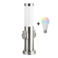 Brilagi - LED RGBW dæmpbar udendørslampe med 2 fatninger 1xE27/9W/230V 2700-6500K IP44 40 cm mat krom