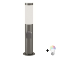 Brilagi - LED RGBW Dæmpbar udendørslampe med stikkontakt ELIA 1xE27/6,5W/230V 2700-6500K IP44 Wi-Fi 50 cm mat krom