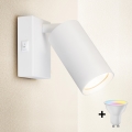 Brilagi - LED RGBW dæmpbar vægspot med afbryder SELE 1xGU10/4,8W/230V 3000K hvid + fjernbetjening