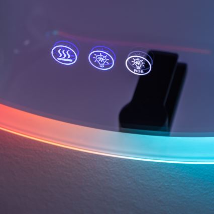 Brilagi - LED RGBW opvarmet badeværelsesspejl CLARA PRO LED/18,5W/230V Ø 60 cm IP44 CRI 90 dæmpbar + CCT