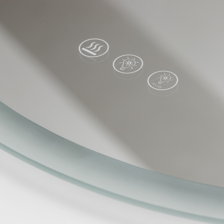 Brilagi - LED RGBW opvarmet badeværelsesspejl CLARA PRO LED/18,5W/230V Ø 60 cm IP44 CRI 90 dæmpbar + CCT