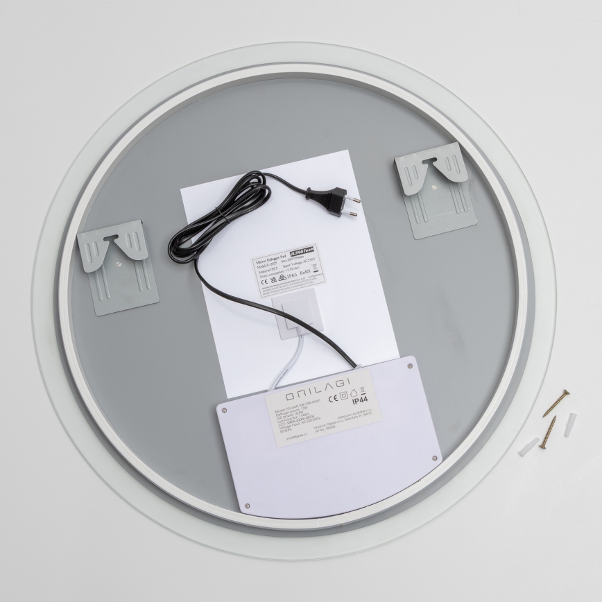 Brilagi - LED RGBW opvarmet badeværelsesspejl CLARA PRO LED/18,5W/230V Ø 60 cm IP44 CRI 90 dæmpbar + CCT