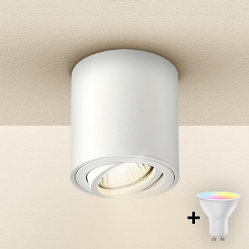 Brilagi - LED RGBW dæmpbart spot MIA 1xGU10/6W/230V 3000K 84x80 mm hvid + fjernbetjening