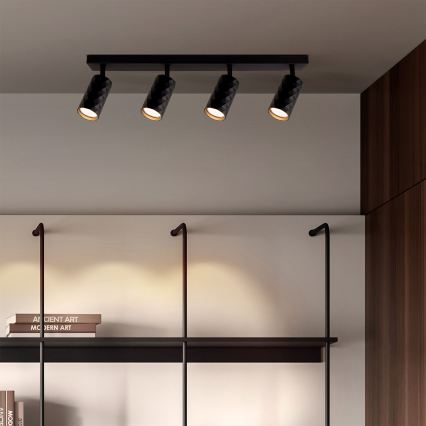 Brilagi - LED RGBW dæmpbar spotlampe SELE DIAMANT 4xGU10/4,8W/230V 3000K sort + fjernbetjening