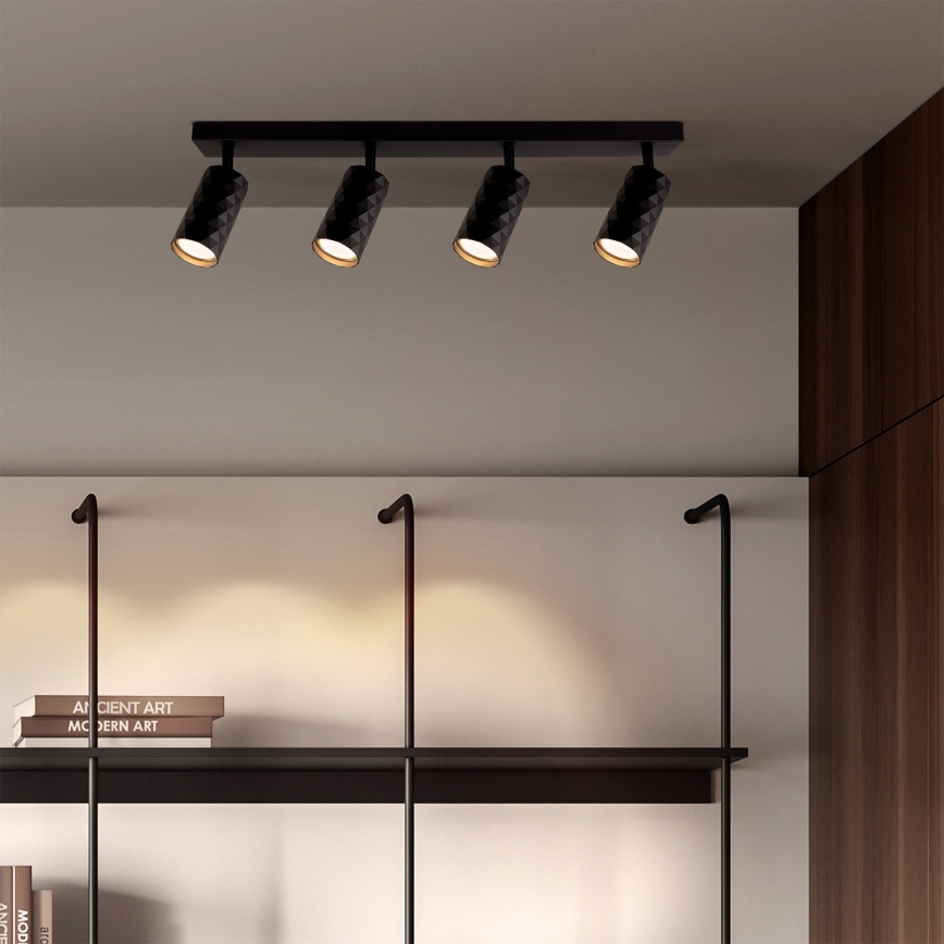 Brilagi - LED RGBW dæmpbar spotlampe SELE DIAMANT 4xGU10/4,8W/230V 3000K sort + fjernbetjening