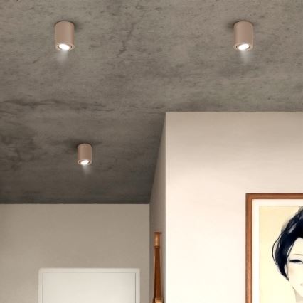 Brilagi - LED RGBW dæmpbar spotlampe MIA 1xGU10/4,8W/230V 3000K 100x80 mm beige + fjernbetjening