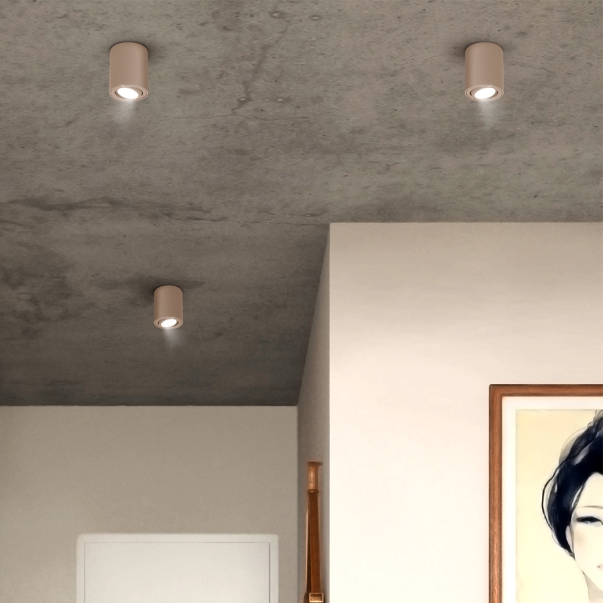 Brilagi - LED RGBW dæmpbar spotlampe MIA 1xGU10/4,8W/230V 3000K 100x80 mm beige + fjernbetjening