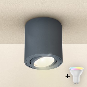 Brilagi - LED RGBW dæmpbart spotsarmatur MIA 1xGU10/30W/230V 2700-6500K Wi-Fi 84x80 mm antracit