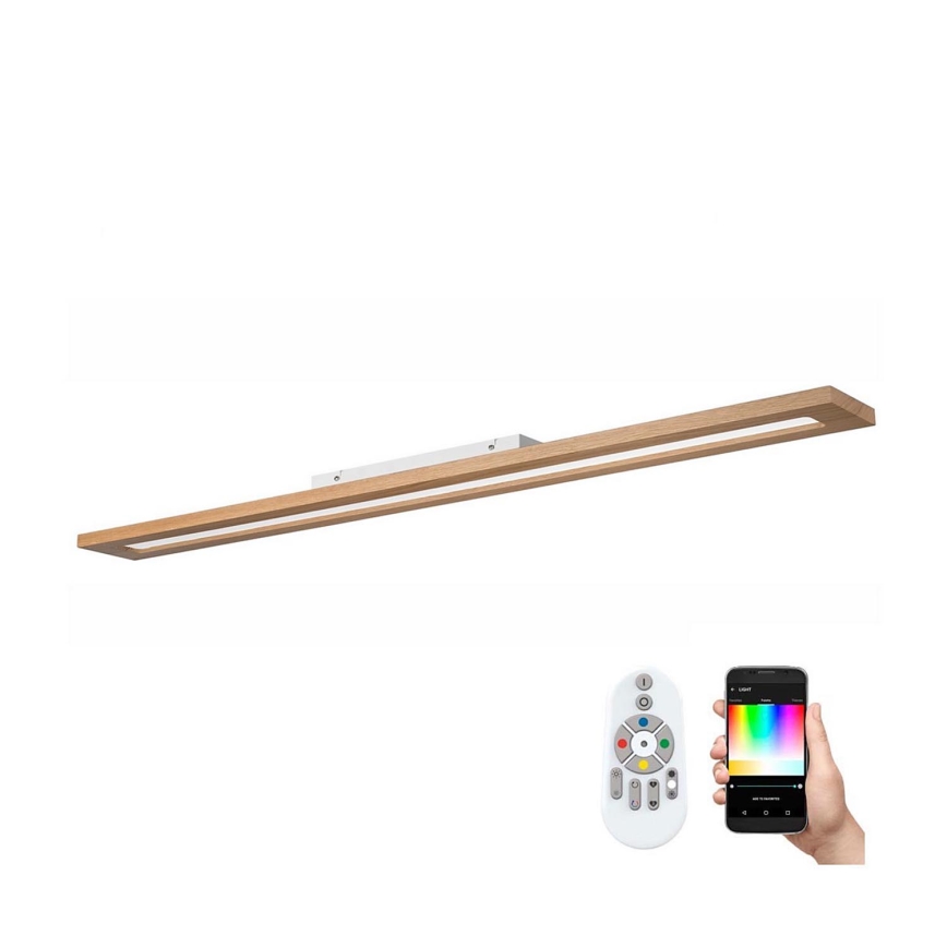Brilagi - LED RGBW Panel dæmpbart WOODY FRAME LED/34W/230V 11,5x123 cm 2700-6500K eg + fjernbetjening