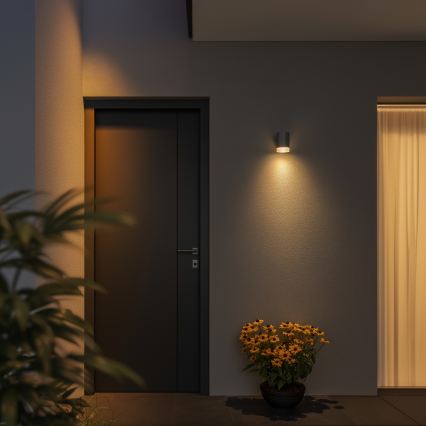 Brilagi - LED RGBW dæmpbar udendørs væglampe MATERA 1xGU10/4,8W/230V 3000K IP54 grå + fjernbetjening