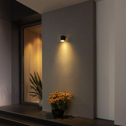 Brilagi - LED RGBW dæmpbar udendørs væglampe MATERA 1x GU10/4,8W/230V 3000K IP54 sort + fjernbetjening