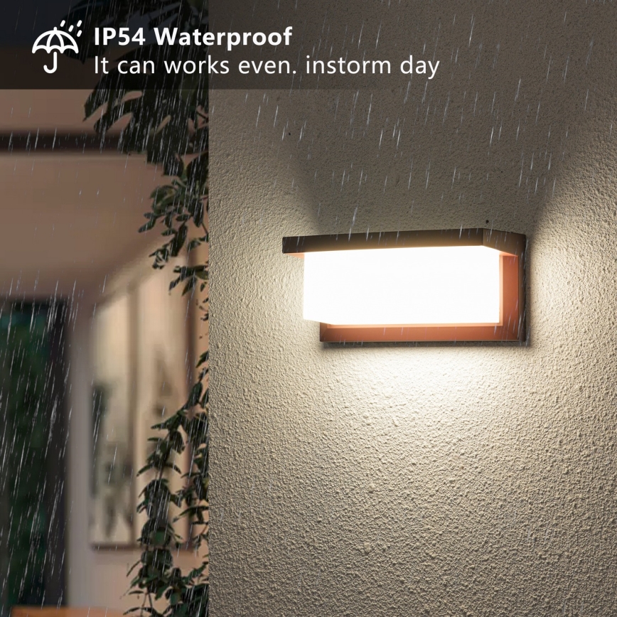 Brilagi - LED RGBW dæmpbar udendørs væglampe BRICKY 1xE27/15W/230V 2700-6500K IP54 brun