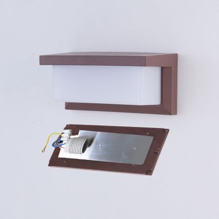 Brilagi - LED RGBW dæmpbar udendørs væglampe BRICKY 1xE27/15W/230V 2700-6500K IP54 brun