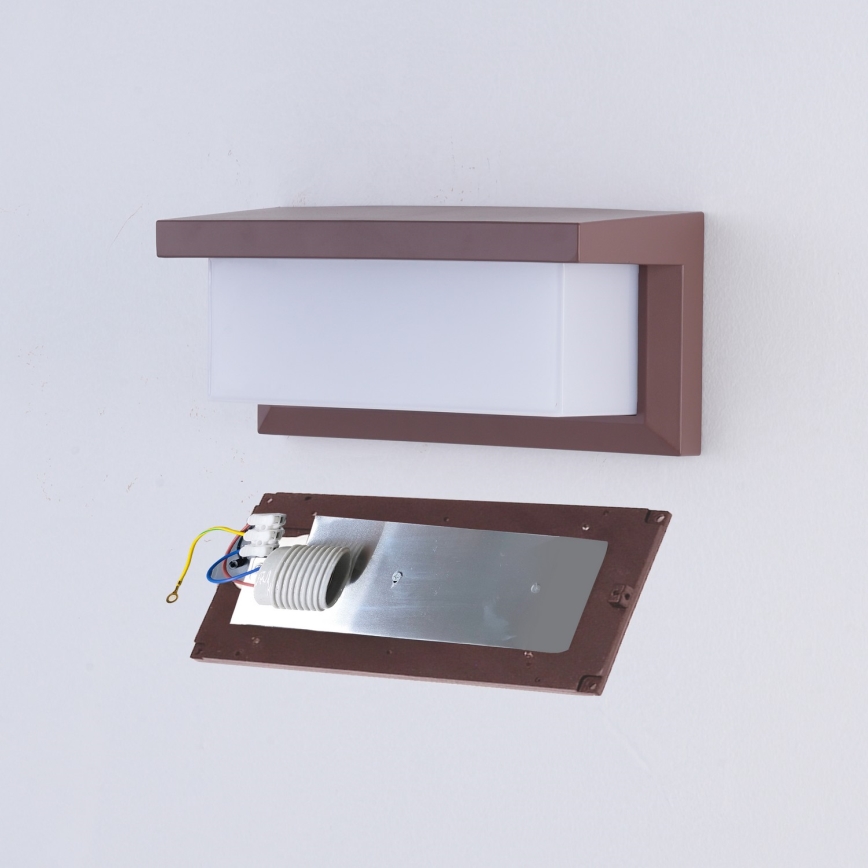 Brilagi - LED RGBW dæmpbar udendørs væglampe BRICKY 1xE27/15W/230V 2700-6500K IP54 brun