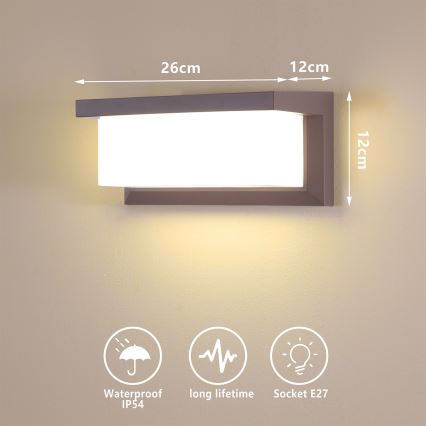 Brilagi - LED RGBW dæmpbar udendørs væglampe BRICKY 1xE27/15W/230V 2700-6500K IP54 brun
