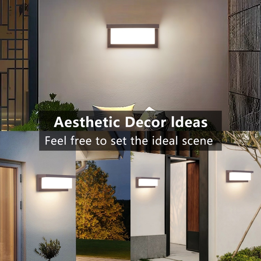 Brilagi - LED RGBW dæmpbar udendørs væglampe BRICKY 1xE27/9W/230V 2700-6500K IP54 brun