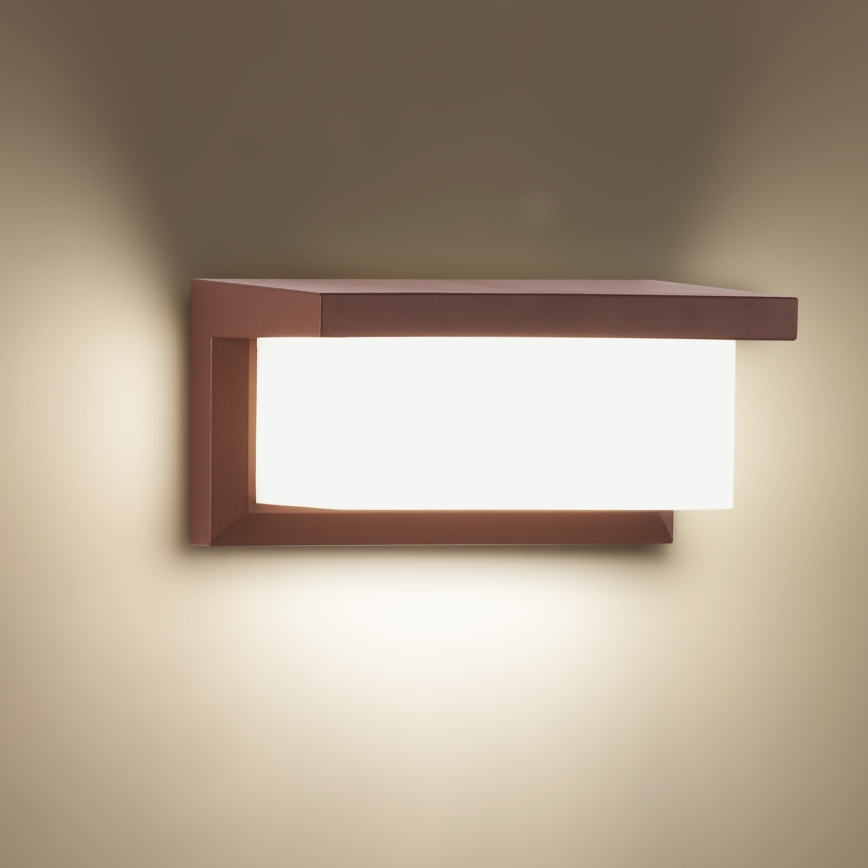 Brilagi - LED RGBW dæmpbar udendørs væglampe BRICKY 1xE27/9W/230V 2700-6500K IP54 brun
