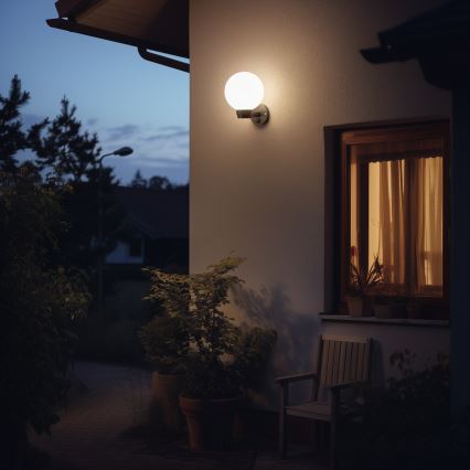 Brilagi - LED RGBW dæmpbar udendørs væglampe HARBOR 1xE27/9W/230V 2700-6500K IP33 sort/hvid